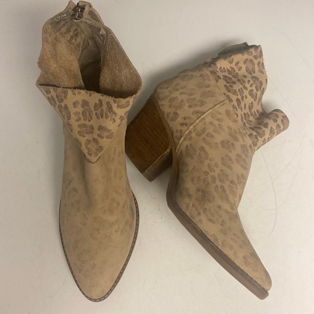 MATISSE Animal Print Suede Ankle Heeled Boot Shoes
